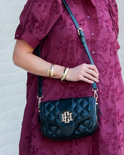 Griffin Crossbody Bag-Black,Caroline Hill,Crossbody,Gold Accents,Handbags,Purse,purses & bags,Purses & Wallets,Quilted,women's-[option4]-[option5]-[option6]-Bella Bliss Boutique in Texas