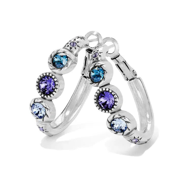 Halo Trio Hoop Earrings-Blue, Brighton, Crystal, Earring, Earrings, Halo, Jewelry, Leverback Earrings, Post Earrings, Violet-[option4]-[option5]-[option6]-Bella Bliss Boutique in Texas