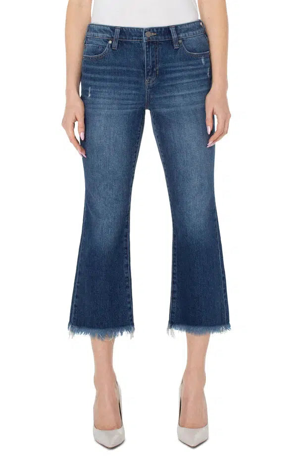 Hannah Crop Flare w/Fray Hem-Bottoms,clothing,Crop,Crop Flare,Cropped,Curvy,Dark Wash,denim,Elkmont,Fray Hem,Fray Hem Detail,Jeans,Oceana,Pants,Upland,Women,women's-Oceana-2/26-[option4]-[option5]-[option6]-Bella Bliss Boutique in Texas