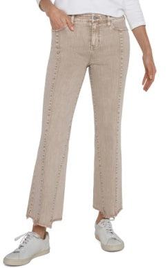 Hannah Crop Flare w/Uneven Fray Hem-Biscuit Tan, Bottoms, clothing, Crop, Crop Flare, Cropped, denim, Fray Hem, Fray Hem Detail, Hannah, Jeans, Pants, Sale, Uneven Fray Hem, Women, women's-2/26-[option4]-[option5]-[option6]-Bella Bliss Boutique in Texas