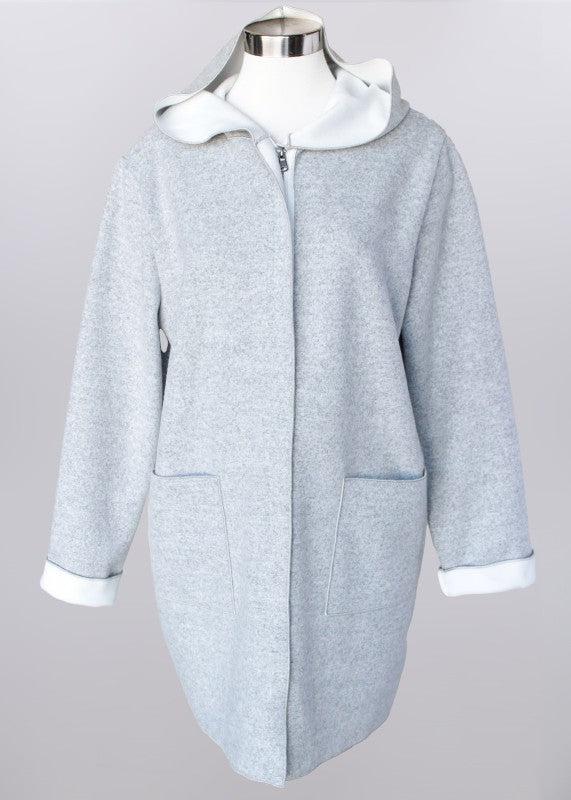 Heather Grey Hooded Jacket-clothing,Coats & Jackets,Heather Grey,Hooded,jacket,Outerwear,Sale,Women,women's-S-[option4]-[option5]-[option6]-Bella Bliss Boutique in Texas