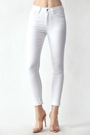 High Rise Classic 5-pkt Skinny Jeans-5-Pocket, Bottoms, clothing, denim, High Rise, Jeans, Sale, Skinny Jeans, White, White Denim, Women, women's-1/25-[option4]-[option5]-[option6]-Bella Bliss Boutique in Texas