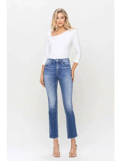 High Rise Slim Straight Jeans-Bottoms, clothing, denim, Jeans, Pants, Poised, Slim Straight, Women, women's-10/30-[option4]-[option5]-[option6]-Bella Bliss Boutique in Texas