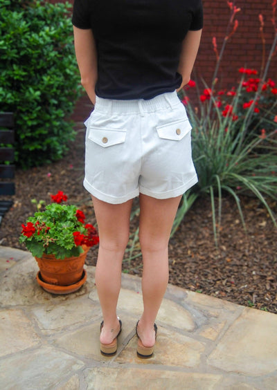 High Waist Pleated Shorts-Black,Bottoms,clothing,navy,Pink,Pintuck,Pintuck Pleats,Pintuck Shorts,Pleated,Rolled Cuff,shorts,White,Women,women's-[option4]-[option5]-[option6]-Bella Bliss Boutique in Texas