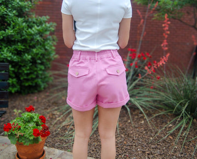 High Waist Pleated Shorts-Black,Bottoms,clothing,navy,Pink,Pintuck,Pintuck Pleats,Pintuck Shorts,Pleated,Rolled Cuff,shorts,White,Women,women's-[option4]-[option5]-[option6]-Bella Bliss Boutique in Texas