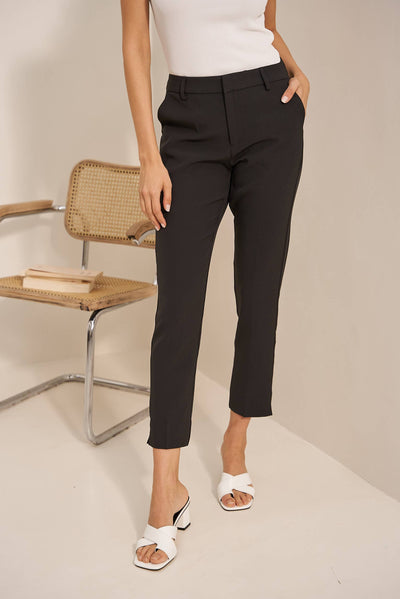 High-waisted Cigarette Pants-Ankle Pants,Business Casual,Chic,Cigarette Pants,clothing,Fitted,High Rise,Pants,Slim Fit,Slim Straight,Straight Leg,Women,women's-[option4]-[option5]-[option6]-Bella Bliss Boutique in Texas