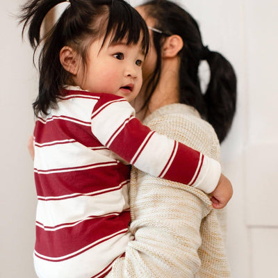 Holiday Rugby Stripe Organic Cotton Jumpsuit-Burt's Bees Baby,Children & Tweens,children's,Childrens/Tween,clothing,Jumpsuits & Rompers,Rompers,Women,women's-[option4]-[option5]-[option6]-Bella Bliss Boutique in Texas