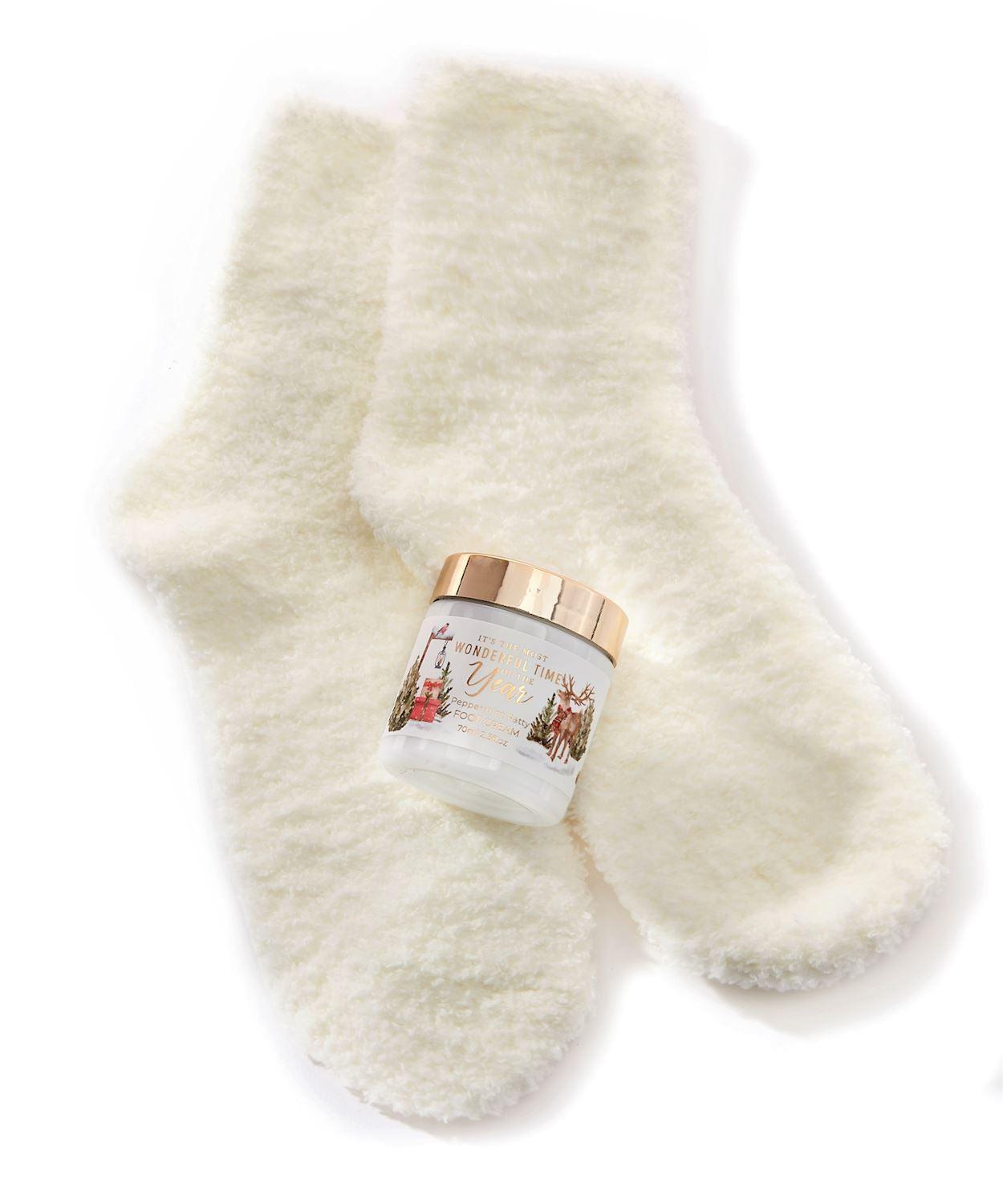 Holiday Scented Foot Cream & Socks Gift Set-Christmas,Foot Cream,Gift Sets,Gifts,Holiday Scented,Miscellaneous,Peppermint Patty,Raspberry Ice,Sale,Socks,Stocking Stuffer-Believe in the Magic of Christmas-[option4]-[option5]-[option6]-Bella Bliss Boutique in Texas