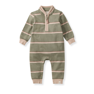 Holland Stripe Infant Jumpsuit-Burt's Bees Baby,button closure,Children & Tweens,children's,Cotton Romper,Jumpsuits & Rompers,Striped,Zipper Detail-Tranquility-Newborn-[option4]-[option5]-[option6]-Bella Bliss Boutique in Texas