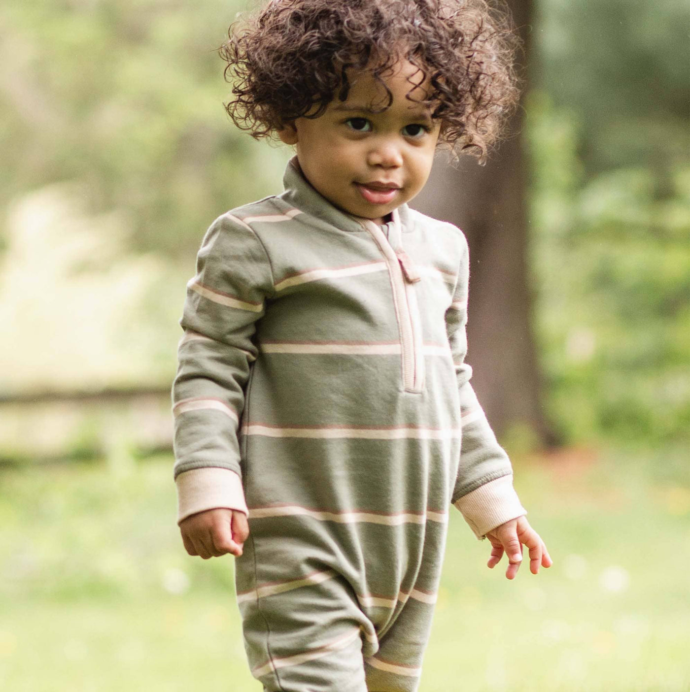 Holland Stripe Infant Jumpsuit-Burt's Bees Baby,button closure,Children & Tweens,children's,Cotton Romper,Jumpsuits & Rompers,Striped,Zipper Detail-[option4]-[option5]-[option6]-Bella Bliss Boutique in Texas