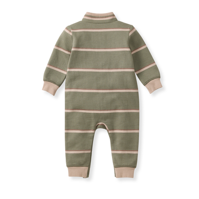 Holland Stripe Infant Jumpsuit-Burt's Bees Baby,button closure,Children & Tweens,children's,Cotton Romper,Jumpsuits & Rompers,Striped,Zipper Detail-[option4]-[option5]-[option6]-Bella Bliss Boutique in Texas