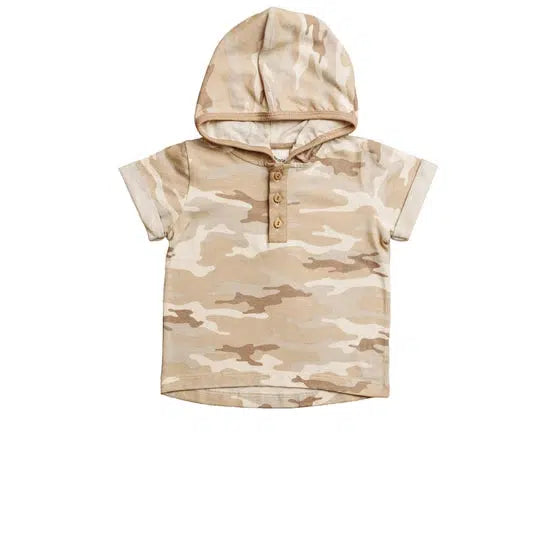 Hooded Henley Tee-Camo, Children & Tweens, children's, clothing, Henley, Hooded, Infant to 6, Tan, Top, Tops-12/18M-[option4]-[option5]-[option6]-Bella Bliss Boutique in Texas