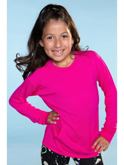 Hot Pink Modal Pocket Tee-Children & Tweens, Children/Tween, Childrens/Tween, clothing, Hot Pink, Long Sleeve, Modal Knit, pocket tee, Tween 7-14, Tweens 7-14-[option4]-[option5]-[option6]-Bella Bliss Boutique in Texas