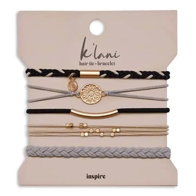 Inspire Hair Tie Bracelets-Accessories,Black,children's Accessories,Cream,Gifts for Her,Grey,Hair Accessories,Hair Elastics,Hair Tie Bracelets,Hair Ties,Inspire,Neutrals,Tween Accessories-S-[option4]-[option5]-[option6]-Bella Bliss Boutique in Texas