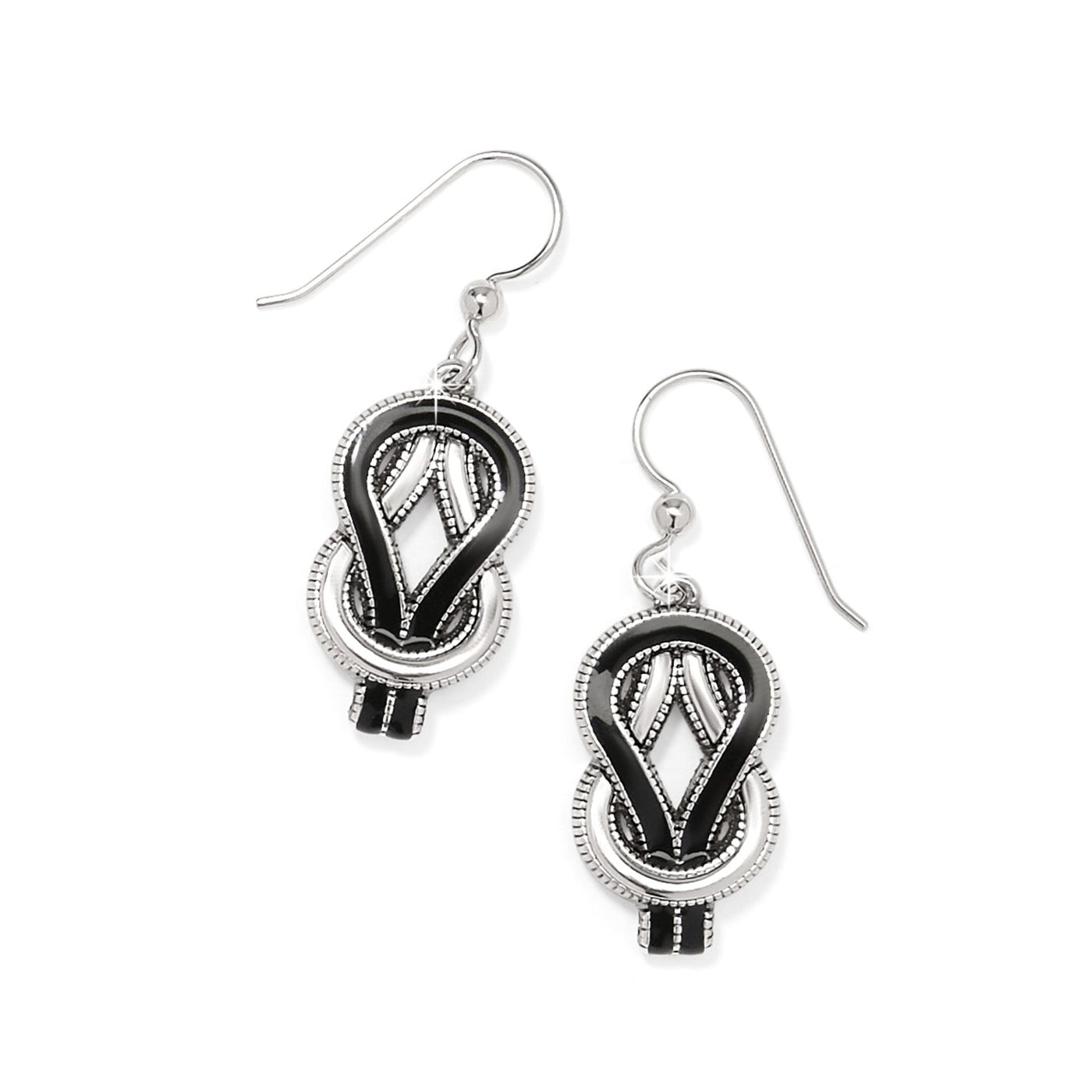 Interlok Harmony Black French Wire Earrings-Black, Brighton, Dangle Earrings, Earring, Earrings, Enamel, French Wire Earrings, Interlok Harmony, Jewelry-[option4]-[option5]-[option6]-Bella Bliss Boutique in Texas