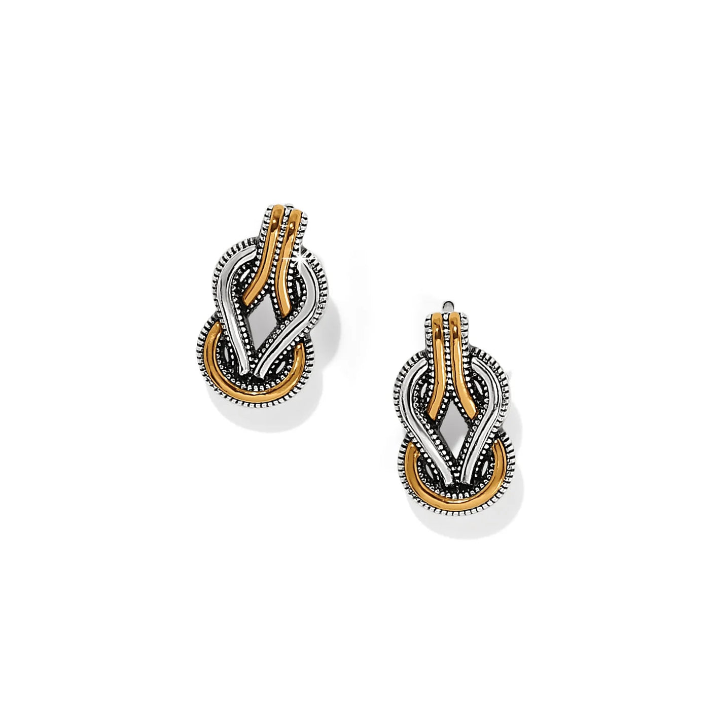 Interlok Harmony Two-Tone Post Earrings-Brighton,Earring,Earrings,Interlok Harmony,Jewelry,Post Drop Earrings,Post Earrings,Two Tone-[option4]-[option5]-[option6]-Bella Bliss Boutique in Texas