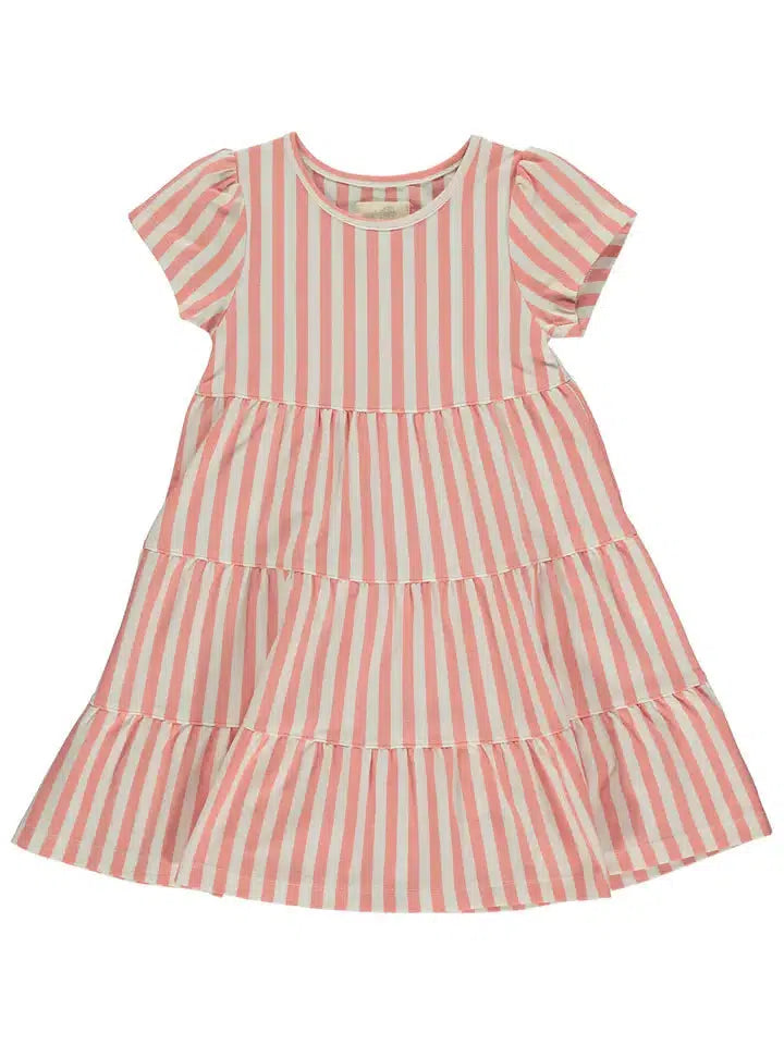 Iona Striped Dress-Berry Cream Stripe, Children & Tweens, children's, clothing, dress, dresses, Green and Cream Stripe, Infant to 6, stripe, Striped, Tweens 7-14-5-Berry Cream Stripe-[option4]-[option5]-[option6]-Bella Bliss Boutique in Texas