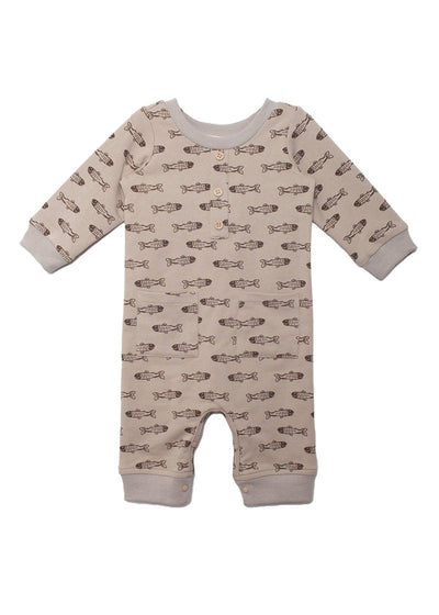 Isaiah Romper-Beige,boys,Button Front,Children & Tweens,clothing,Footless,Infant to 6,Long Sleeve,mabel + honey,pockets,Rompers-[option4]-[option5]-[option6]-Bella Bliss Boutique in Texas