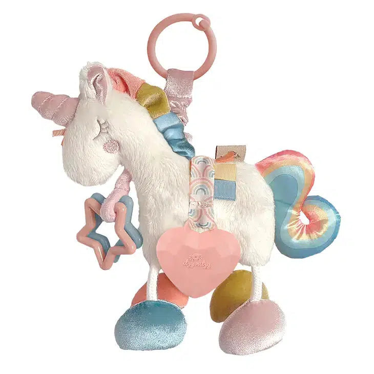 Itzy Friends Link & Love Activity Plush with Teether Toy-Baby Gifts,Gifts,Itzy Ritzy,llama,misc,Miscellaneous,Plush,Silicone Teether,Teether,Unicorn-[option4]-[option5]-[option6]-Bella Bliss Boutique in Texas
