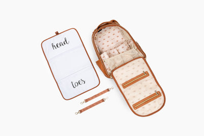 Itzy Ritzy Cognac Boss Plus™ Backpack Diaper Bag-Backpack,Children & Tweens,children's,children's Accessories,Children/Tween,Childrens/Tween,Diaper Bag,Diaper Bags,Diapers Bag,Faux Leather,Infant to 6,Itzy Ritzy,Leather-[option4]-[option5]-[option6]-Bella Bliss Boutique in Texas