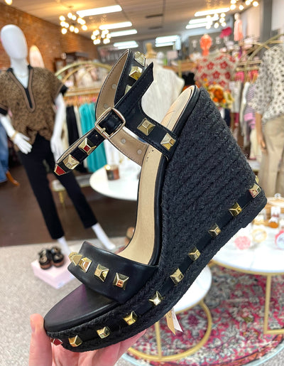 JEMMA Espadrille Wedges-Braided Trim,Gold Accents,Heel,Sale,Shoes,Shu Shop,Studded,Wedge,Women,women's-Black-6-[option4]-[option5]-[option6]-Bella Bliss Boutique in Texas