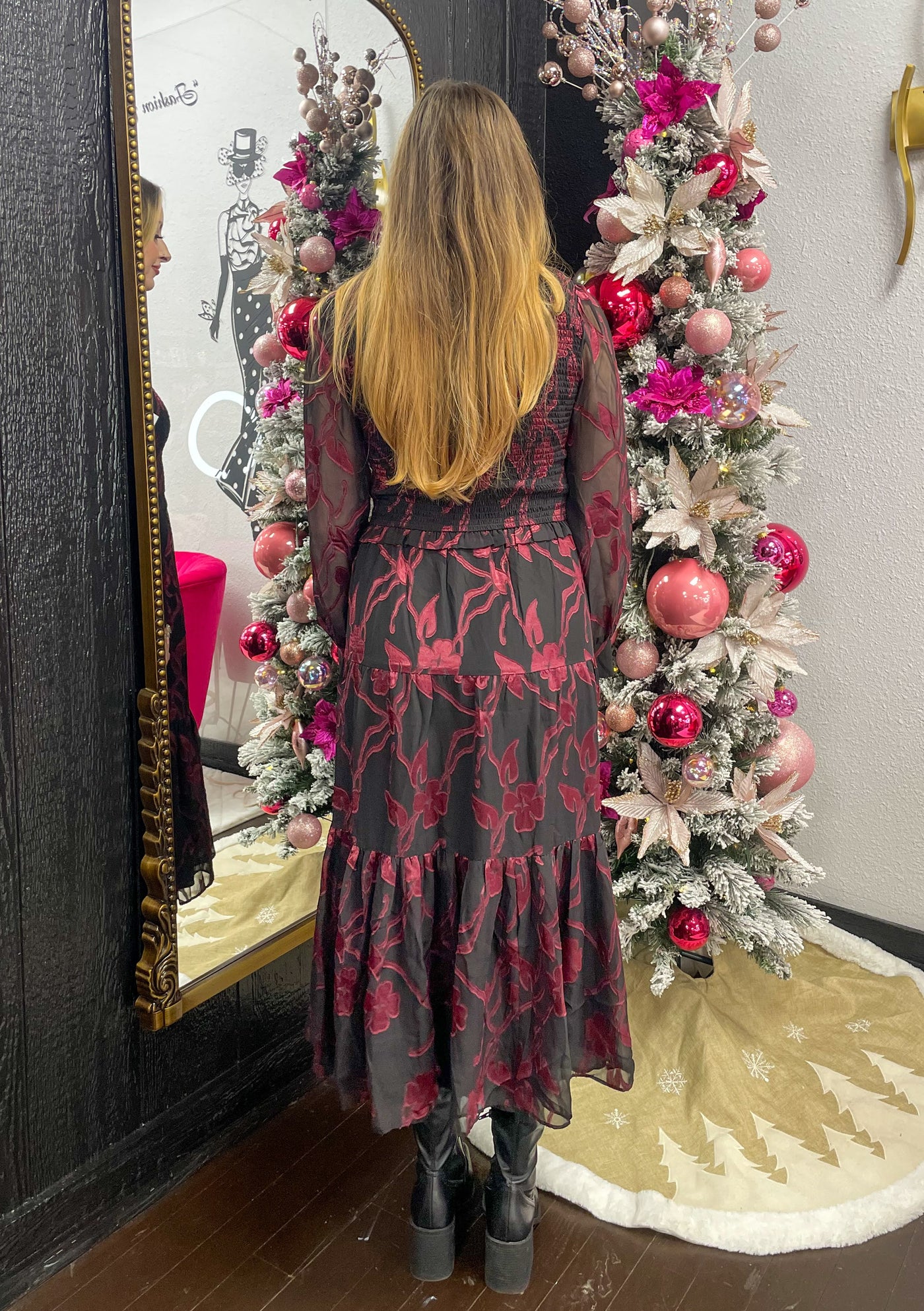 Jacquard Reverie Midi Dress XS