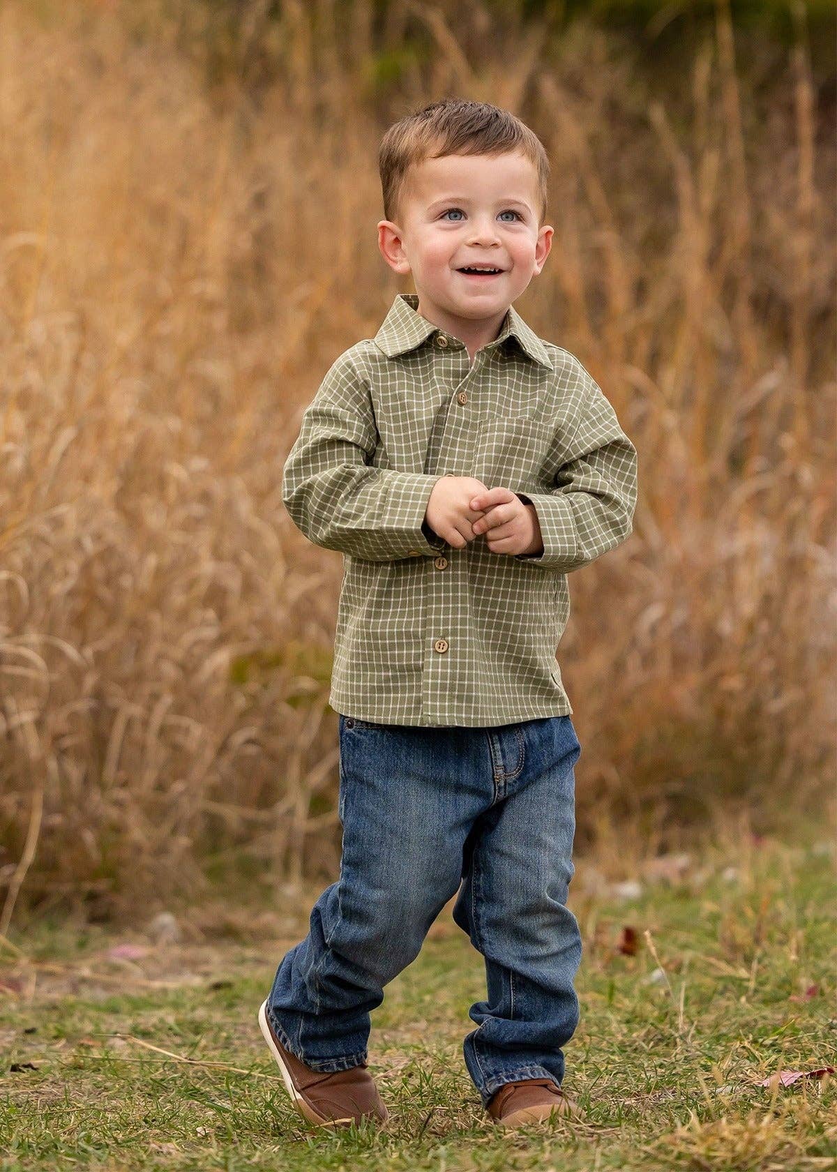 James Shirt-boys,Button Detail,button down,Casual,Children & Tweens,children's,Childrens/Tween,clothing,green,Infant to 6,Lightweight,Long Sleeve,mabel + honey,Tops-[option4]-[option5]-[option6]-Bella Bliss Boutique in Texas