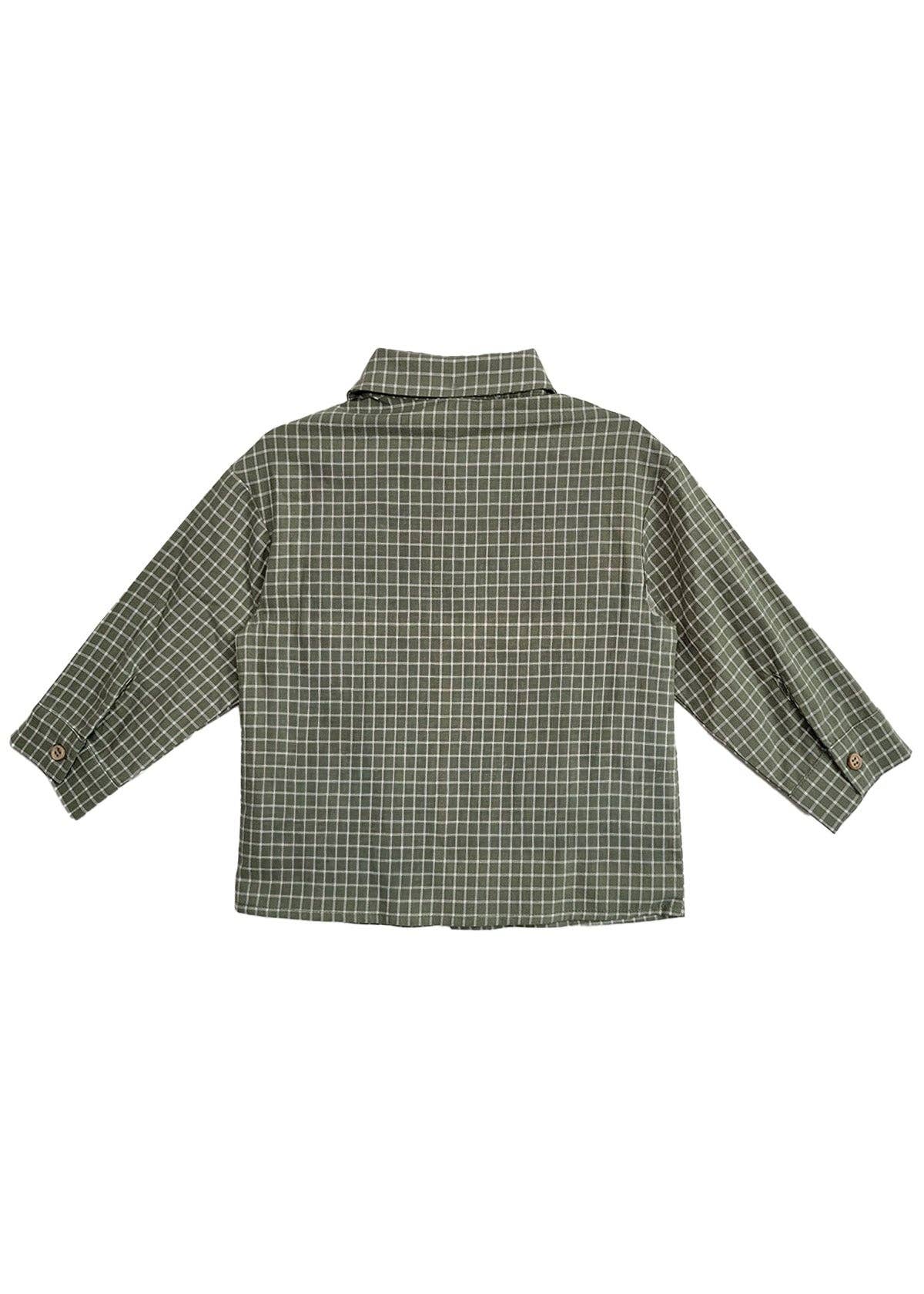James Shirt-boys,Button Detail,button down,Casual,Children & Tweens,children's,Childrens/Tween,clothing,green,Infant to 6,Lightweight,Long Sleeve,mabel + honey,Tops-[option4]-[option5]-[option6]-Bella Bliss Boutique in Texas