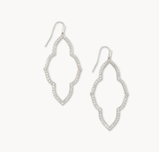 Kendra Scott Abbie Open Frame Earrings-Dangle Earrings,Earring,Earrings,French Wire Earrings,Jewelry,Kendra Scott,Silver,Women,women's-[option4]-[option5]-[option6]-Bella Bliss Boutique in Texas