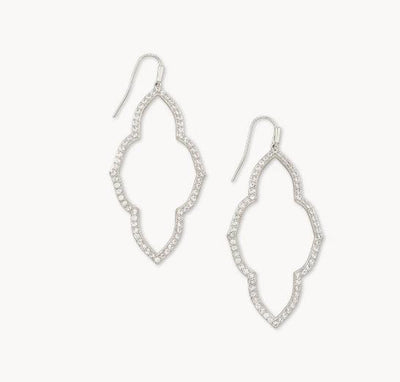 Kendra Scott Abbie Open Frame Earrings-Dangle Earrings,Earring,Earrings,French Wire Earrings,Jewelry,Kendra Scott,Silver,Women,women's-[option4]-[option5]-[option6]-Bella Bliss Boutique in Texas
