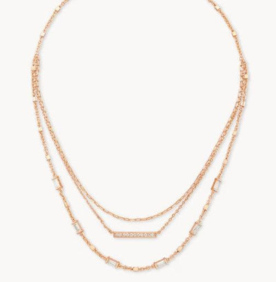 Kendra Scott Addison Triple Strand Necklace-14k Gold,Chain Necklace,CZ,Jewelry,Kendra Scott,necklace,necklaces,Rose Gold,Women,women's-[option4]-[option5]-[option6]-Bella Bliss Boutique in Texas
