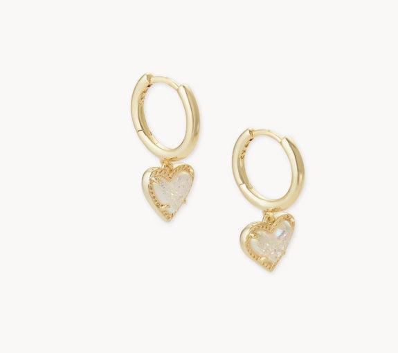 Kendra Scott Ari Heart Huggie Earrings-Dangle Earrings,Earrings,Hoop Earrings,Jewelry,Kendra Scott,Leverback Earrings,Post Earrings,Women,women's-[option4]-[option5]-[option6]-Bella Bliss Boutique in Texas