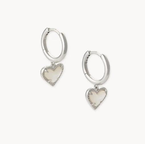 Kendra Scott Ari Heart Huggie Earrings-Earrings,Hoop Earrings,Jewelry,Kendra Scott,Leverback Earrings,Post Earrings,Women,women's-[option4]-[option5]-[option6]-Bella Bliss Boutique in Texas