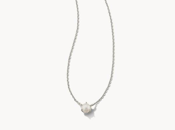Kendra Scott Ashton Pearl Pendant Necklace-Chain Necklace,Freshwater Pearl,Jewelry,Kendra Scott,necklace,necklaces,Pearl,Pendant Necklace,Silver,Women,women's-[option4]-[option5]-[option6]-Bella Bliss Boutique in Texas