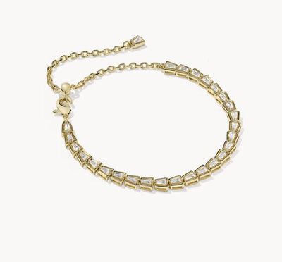 Kendra Scott Bella Tennis Bracelet-14k Gold,Bracelet,Bracelets,Clear CZ,CZ,Jewelry,Kendra Scott,rhodium,Women-Gold-[option4]-[option5]-[option6]-Bella Bliss Boutique in Texas