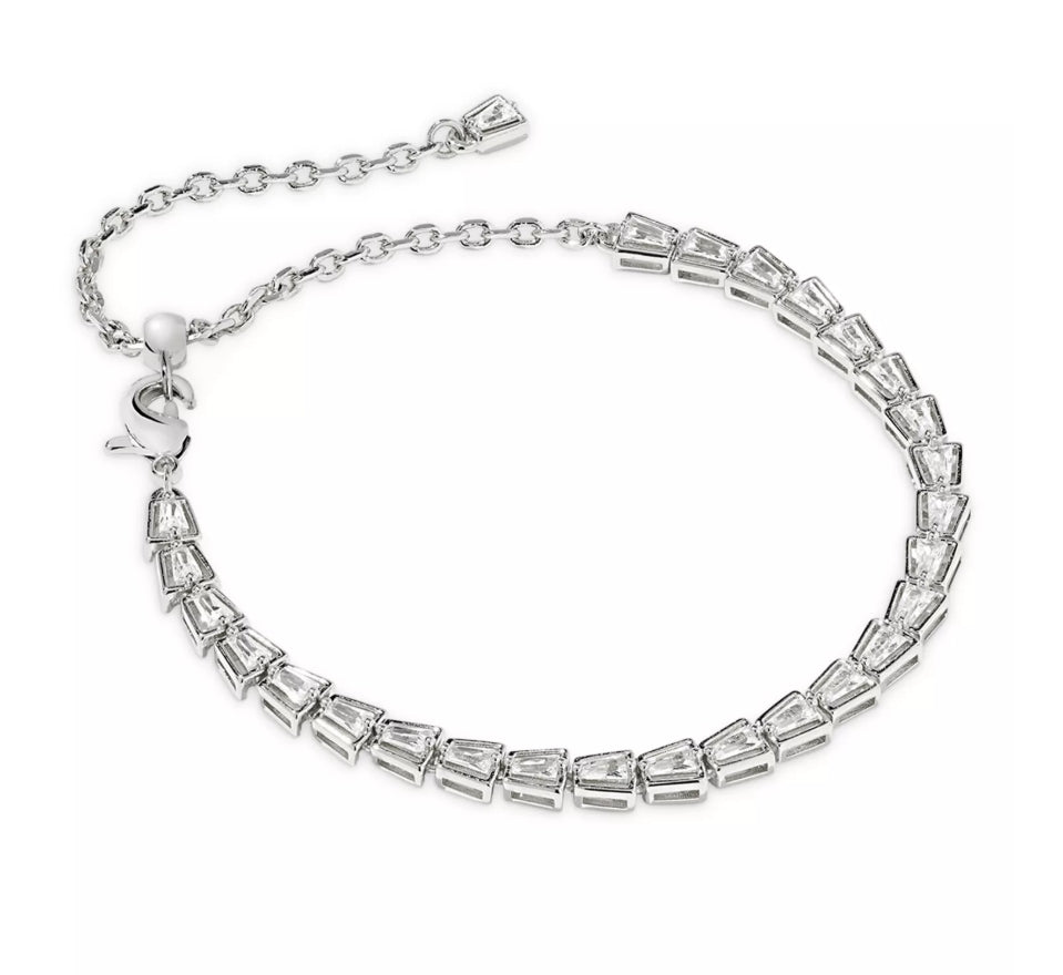 Kendra Scott Bella Tennis Bracelet-14k Gold,Bracelet,Bracelets,Clear CZ,CZ,Jewelry,Kendra Scott,rhodium,Women-Silver-[option4]-[option5]-[option6]-Bella Bliss Boutique in Texas