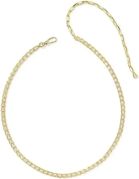 Kendra Scott Bella Tennis Necklace-14k Gold,Chain Necklace,Clear CZ,CZ,Jewelry,Kendra Scott,Link Necklace,necklace,necklaces,rhodium,tennis,Women-Gold-[option4]-[option5]-[option6]-Bella Bliss Boutique in Texas