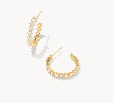 Kendra Scott Cailin Crystal Hoop Earrings-14k Gold,Crystal,Crystals,Earring,Earrings,Hoop Earrings,Jewelry,Kendra Scott,Post Earrings,Post Hoop Earrings,Women,women's-[option4]-[option5]-[option6]-Bella Bliss Boutique in Texas