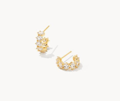 Kendra Scott Cailin Crystal Huggie Earrings-14k Gold,Crystal,Crystals,Earring,Earrings,Hoop Earrings,Jewelry,Post Earrings,Post Hoop Earrings,Women,women's-[option4]-[option5]-[option6]-Bella Bliss Boutique in Texas