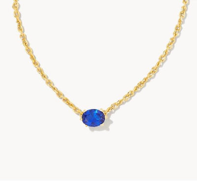 Kendra Scott Cailin Crystal Pendant Necklace-14k Gold,Birthstone Charms,Clear CZ,CZ,Jewelry,Kendra Scott,necklace,necklaces,Pendant Necklace,Women,women's-Blue Crystal-[option4]-[option5]-[option6]-Bella Bliss Boutique in Texas