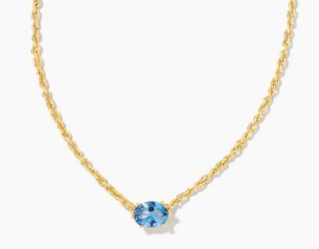 Kendra Scott Cailin Crystal Pendant Necklace-14k Gold,Birthstone Charms,Clear CZ,CZ,Jewelry,Kendra Scott,necklace,necklaces,Pendant Necklace,Women,women's-Blue Violet Crystal-[option4]-[option5]-[option6]-Bella Bliss Boutique in Texas