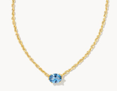 Kendra Scott Cailin Crystal Pendant Necklace-14k Gold,Birthstone Charms,Clear CZ,CZ,Jewelry,Kendra Scott,necklace,necklaces,Pendant Necklace,Women,women's-Blue Violet Crystal-[option4]-[option5]-[option6]-Bella Bliss Boutique in Texas