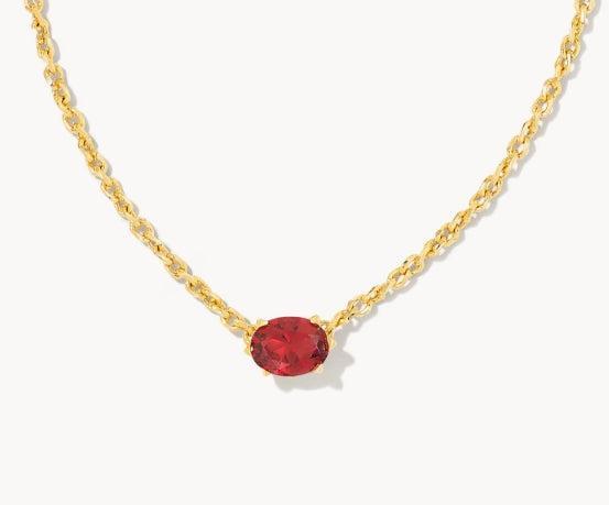 Kendra Scott Cailin Crystal Pendant Necklace-14k Gold,Birthstone Charms,Clear CZ,CZ,Jewelry,Kendra Scott,necklace,necklaces,Pendant Necklace,Women,women's-Burgundy Crystal-[option4]-[option5]-[option6]-Bella Bliss Boutique in Texas