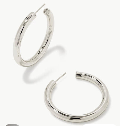 Kendra Scott Colette Large Hoop Earrings-Earring,Earrings,Hoop Earrings,Jewelry,Large Hoops,Silver,Women,women's-[option4]-[option5]-[option6]-Bella Bliss Boutique in Texas