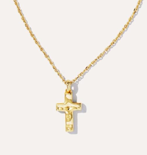 Kendra Scott Cross Pendant Necklace-14k Gold,Charm Necklace,Cross,Cross Charm,cross necklace,Jewelry,Kendra Scott,necklace,necklaces,Pendant Necklace,Women,women's-[option4]-[option5]-[option6]-Bella Bliss Boutique in Texas