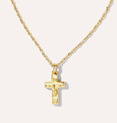 Kendra Scott Cross Pendant Necklace-14k Gold,Charm Necklace,Cross,Cross Charm,cross necklace,Jewelry,Kendra Scott,necklace,necklaces,Pendant Necklace,Women,women's-[option4]-[option5]-[option6]-Bella Bliss Boutique in Texas
