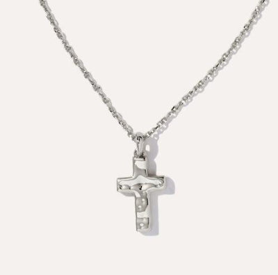 Kendra Scott Cross Pendant Necklace-Cross,Cross Charm,cross necklace,Jewelry,Kendra Scott,necklace,necklaces,Pendant Necklace,Silver,Women,women's-[option4]-[option5]-[option6]-Bella Bliss Boutique in Texas