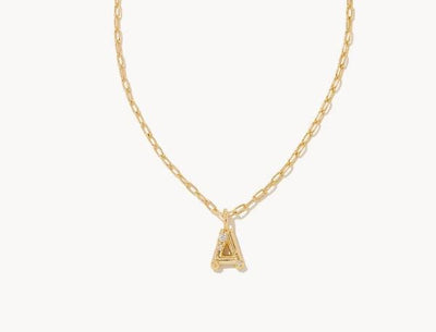 Kendra Scott Crystal Letter Short Pendant necklace-14k Gold,Chain Necklace,Charm Necklace,Jewelry,Kendra Scott,necklace,necklaces,Pendant Necklace,Women,women's-A-[option4]-[option5]-[option6]-Bella Bliss Boutique in Texas