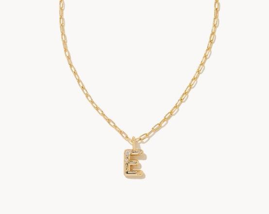Kendra Scott Crystal Letter Short Pendant necklace-14k Gold,Chain Necklace,Charm Necklace,Jewelry,Kendra Scott,necklace,necklaces,Pendant Necklace,Women,women's-E-[option4]-[option5]-[option6]-Bella Bliss Boutique in Texas