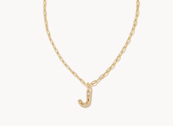 Kendra Scott Crystal Letter Short Pendant necklace-14k Gold,Chain Necklace,Charm Necklace,Jewelry,Kendra Scott,necklace,necklaces,Pendant Necklace,Women,women's-J-[option4]-[option5]-[option6]-Bella Bliss Boutique in Texas